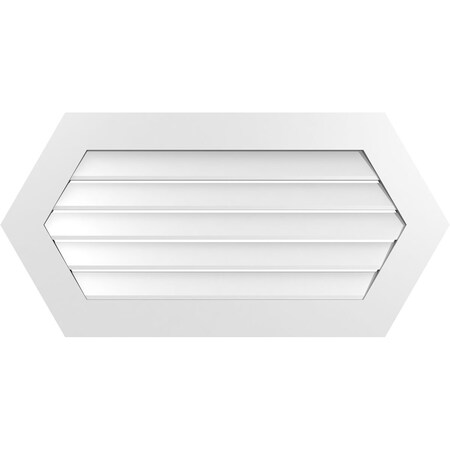 Ekena Millwork Half Round Surface Mount PVC Gable Vent: Functional, w/ 3-1/2"W x 1"P Standard Frame, 42"W x 21"H GVPHR42X2101SF